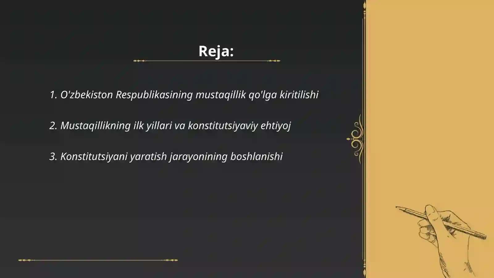 O'zbekiston Respublikasining Konstitutsiyasi yaratilish tarixi 2
