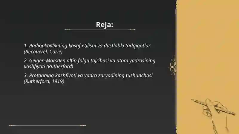Atom yadro fizikasining rivojlanishi tarixi 2
