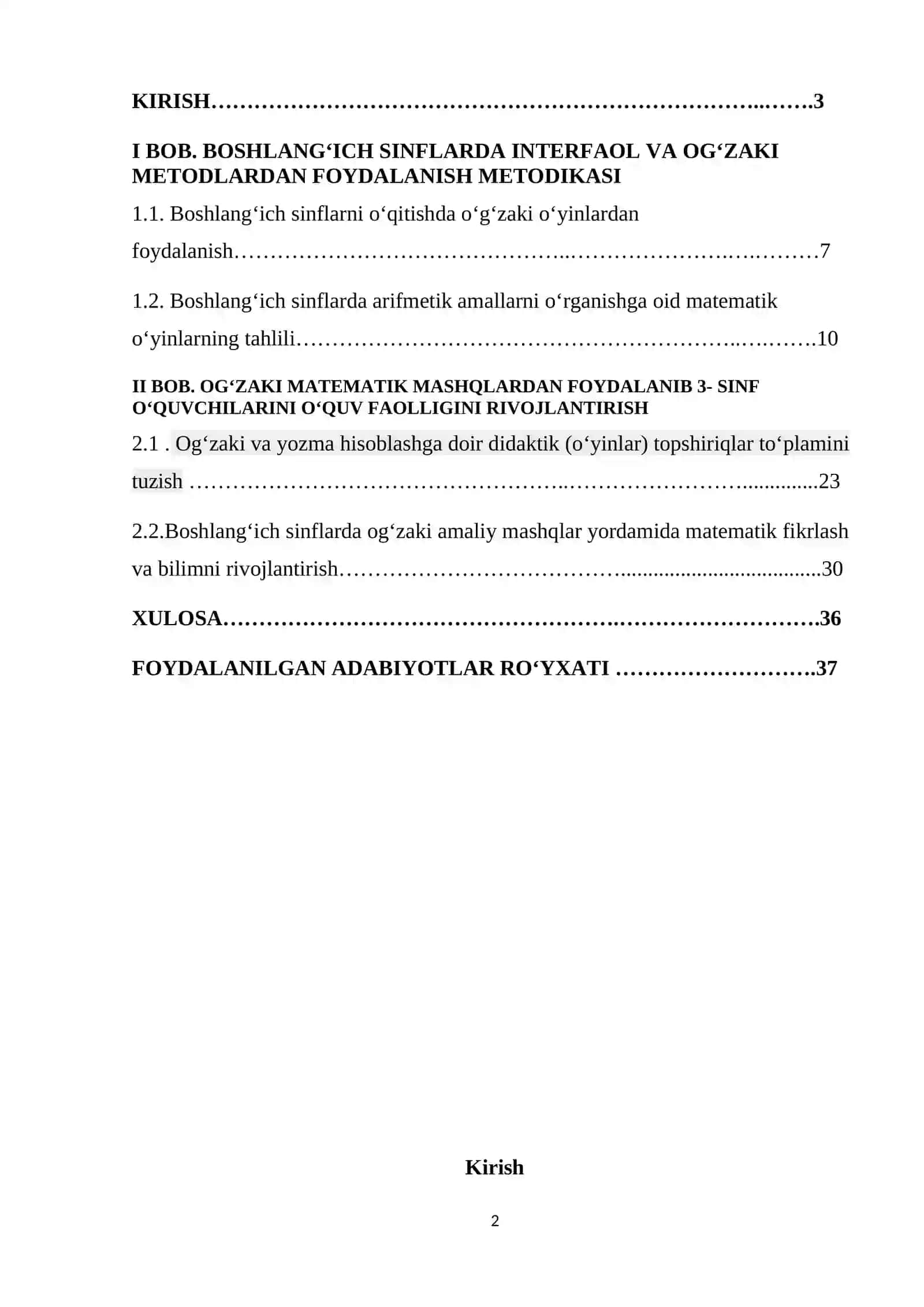 BOSHLANG‘ICH SINFLARDA MATEMATIKADAN OG‘ZAKI HISOBLASHGA O‘RGATISH METODIKASI (3-4-SINFLAR MISOLIDA) 2