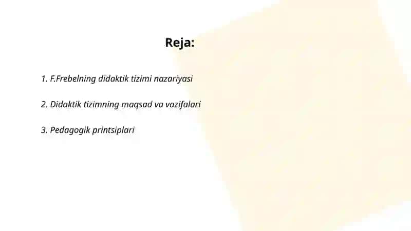F.Frebelning didaktik tizimi 2