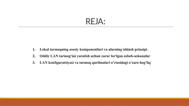 Lokal tarmoqni (LAN) loyihalash va konfiguratsiya qilish 2