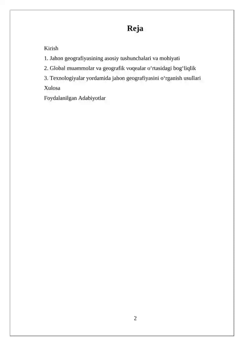 Jahon geografiyasi ahamiyati 2