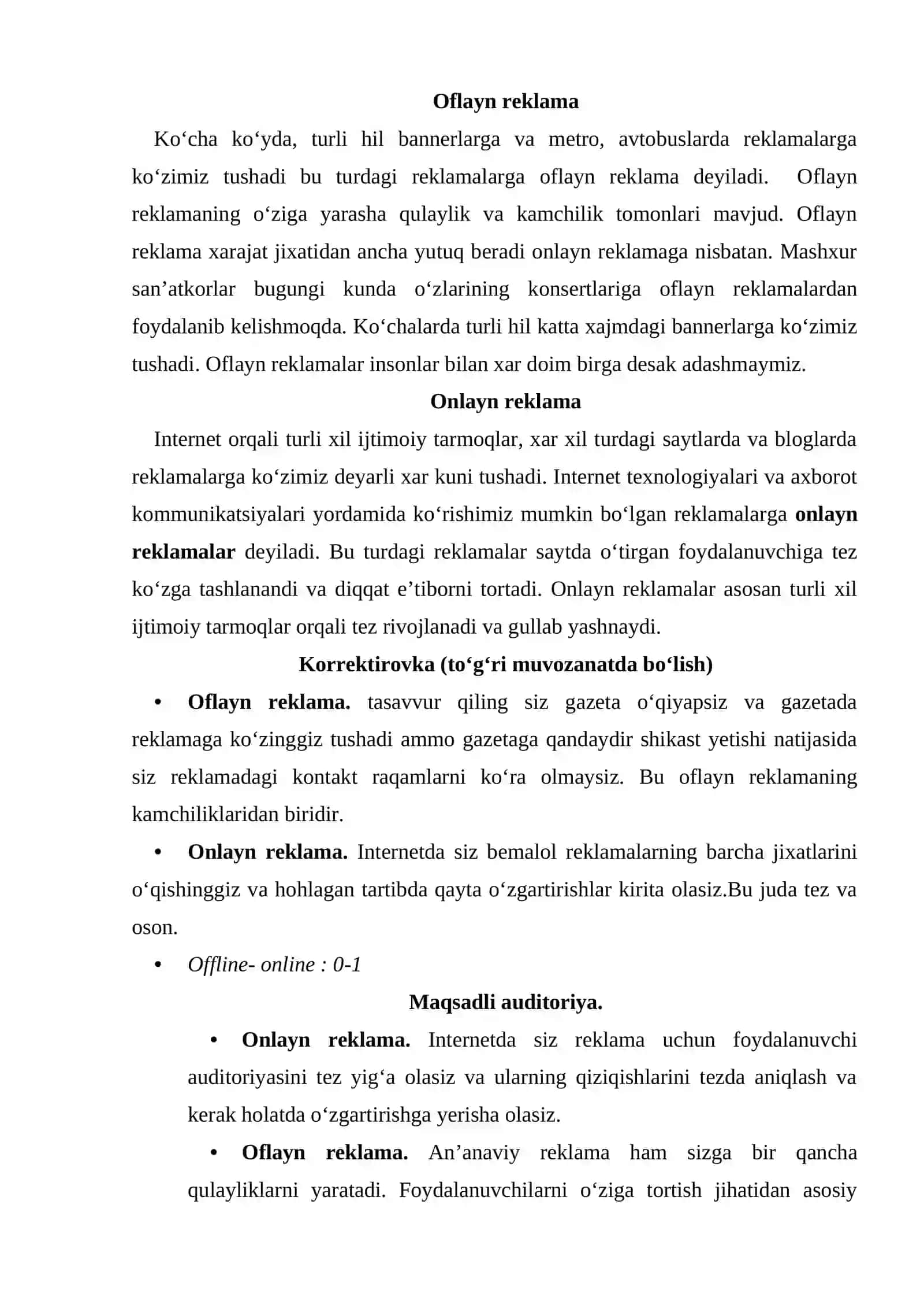 Oflayn va onlayn reklama xar doim birga 2