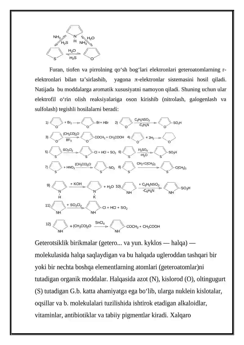 Besh a’zoli geterohalqali birikmalar 2