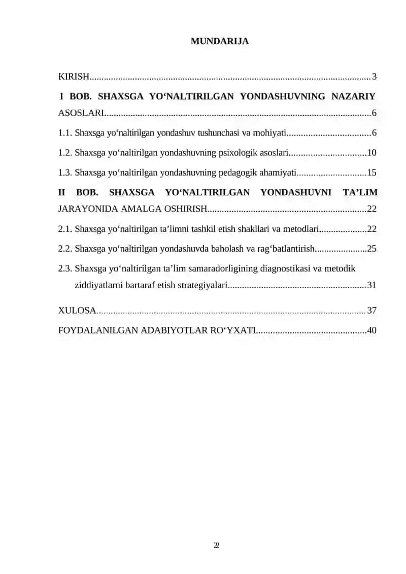 shaxsga yōnaltirilgan yondashuvlar 2