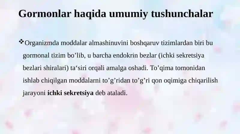 Gormonlar, ularning ahamiyati 2