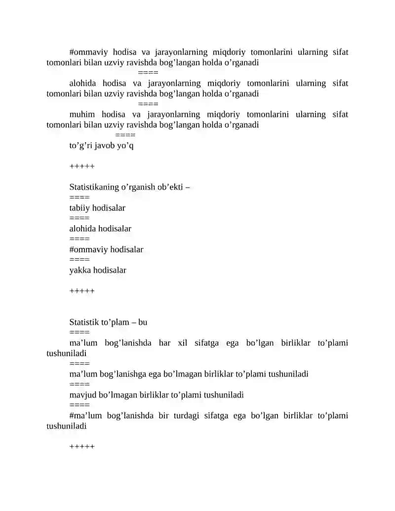 Statistika umumiy nazariyasi 2