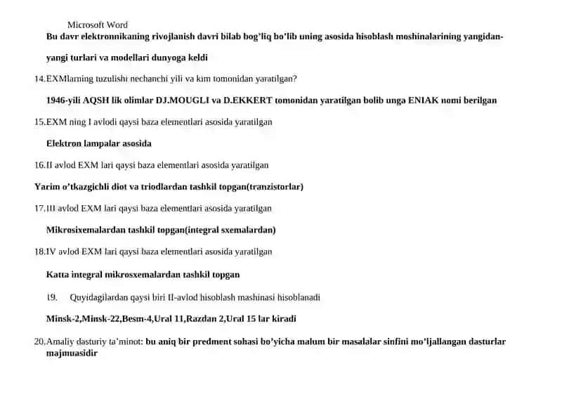 Microsoft Word 2