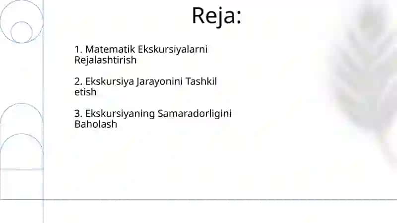 Matematik Ekskursiyalarni Tashkil etish 2