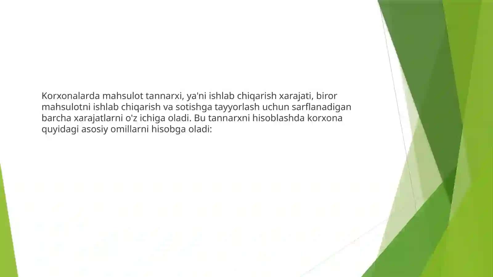 Korxonalardamahsulot tannarxi 2