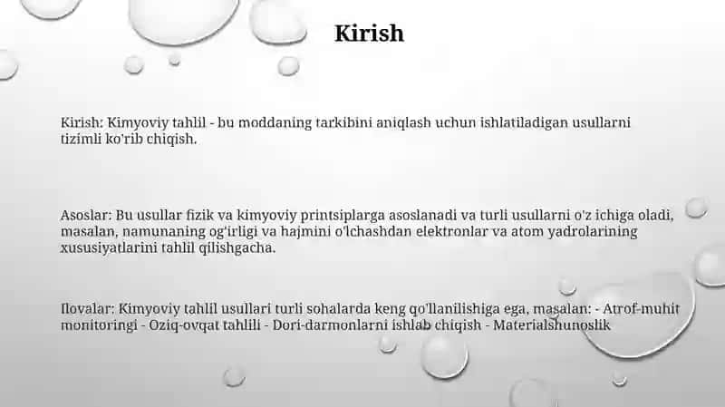 Kimyoviy Analiz Usullari 2