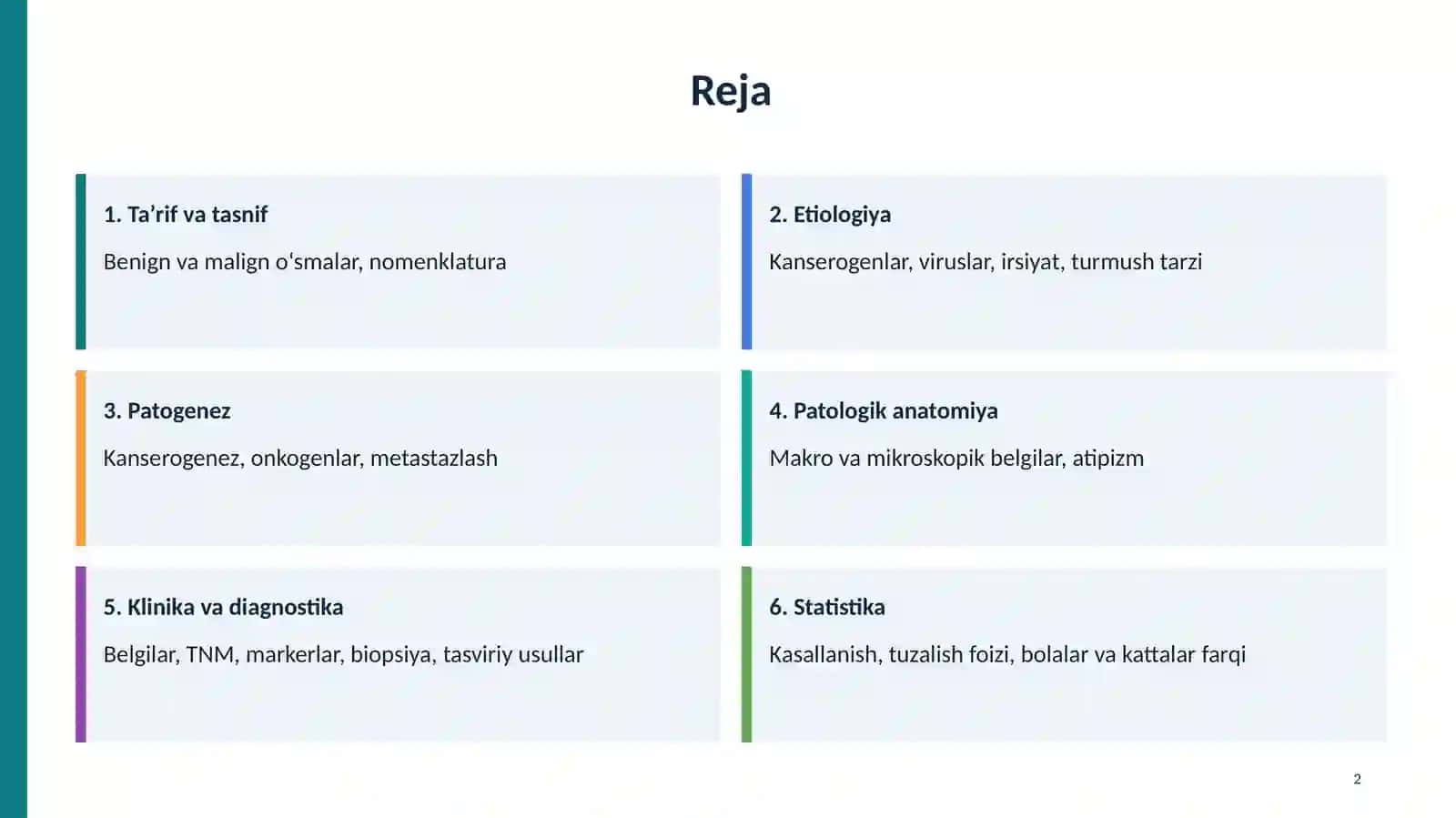 O‘smalar (neoplaziyalar) 2