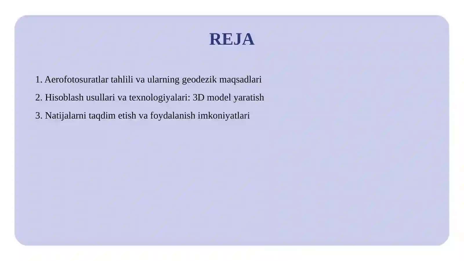Aerofotosyomka ma’lumotlari asosida hisoblash ishlari 2