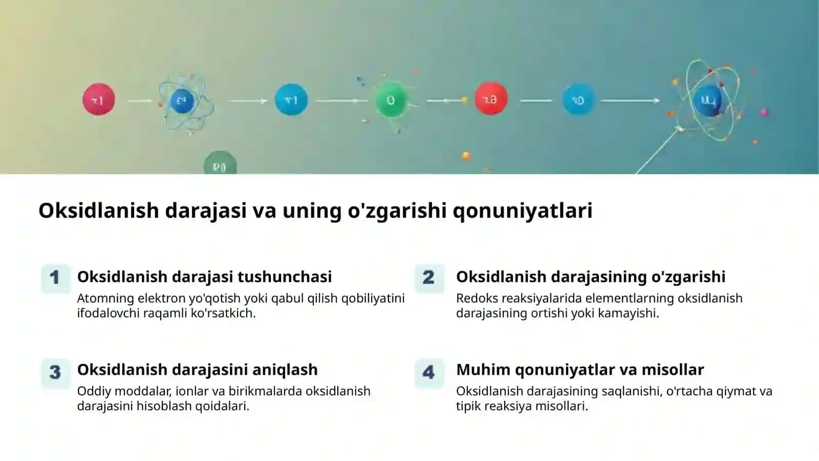 Oksidlanish-qaytarilish reaksiyalari: Asosiy tushunchalar 2
