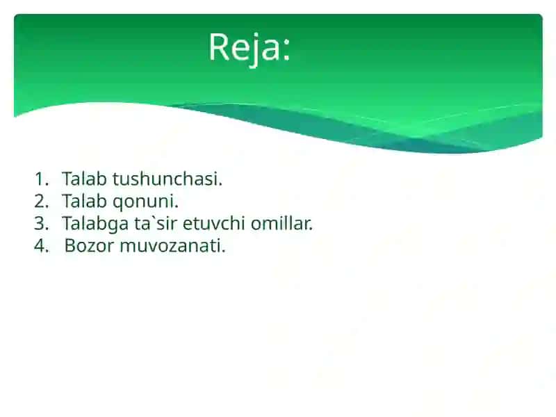 Talabga Ta'sir Qiluvchi Omillar 2