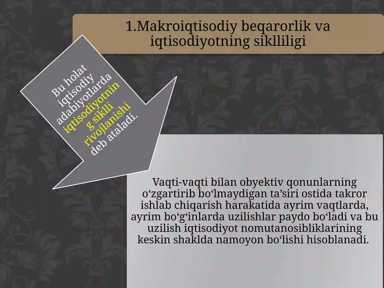 IQTISODIYOTNING SIKLLILIGI VA MAKROIQ­TISODIY BEQARORLIK 2