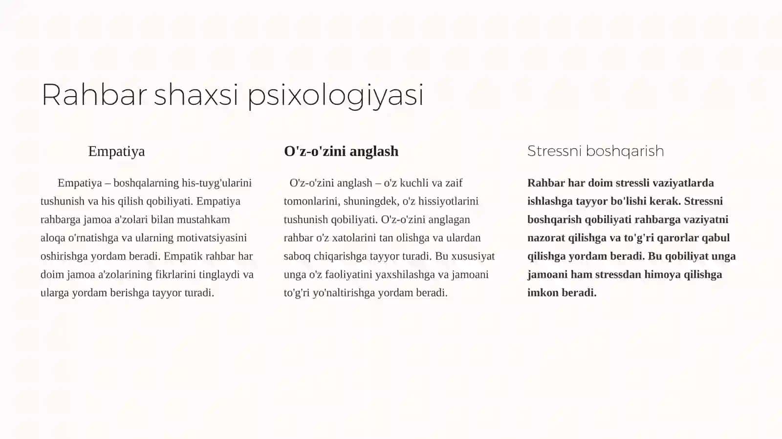 Rahbar shaxsi psixologiyasi va muloqot madaniyati 2