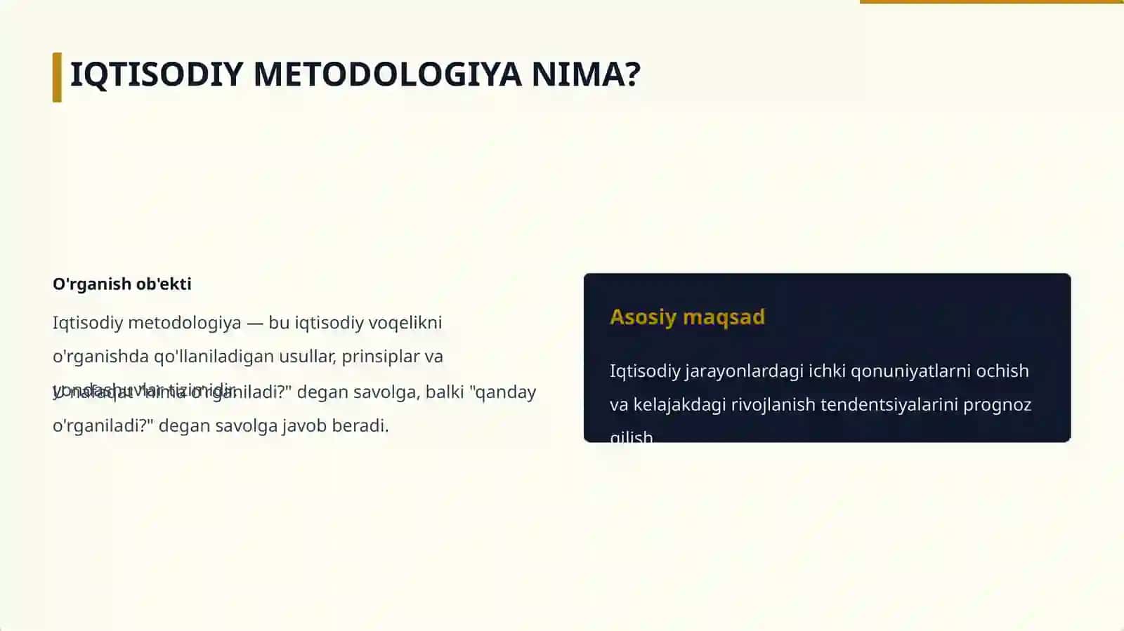 Iqtisodiy holat va jarayonlarni o'rganish usullari 2