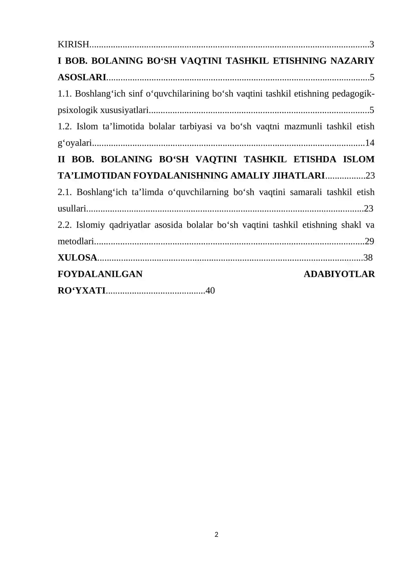 Bolaning bo‘sh vaqtini tashkil etishda islom ta’limotidan foydalanish 2