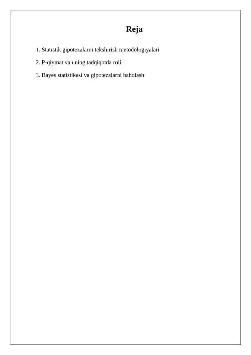 Statistik gipotezalar statistik kriteriya 2
