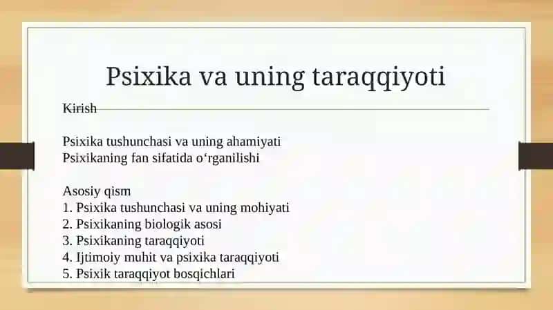 Psixika va uning taraqqiyoti 2