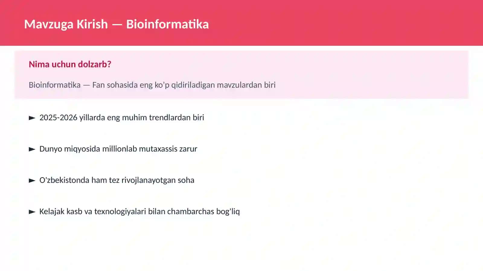 Bioinformatika 2