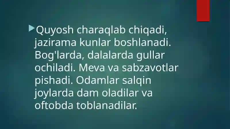 Quyosh charaqlab chiqadi 2
