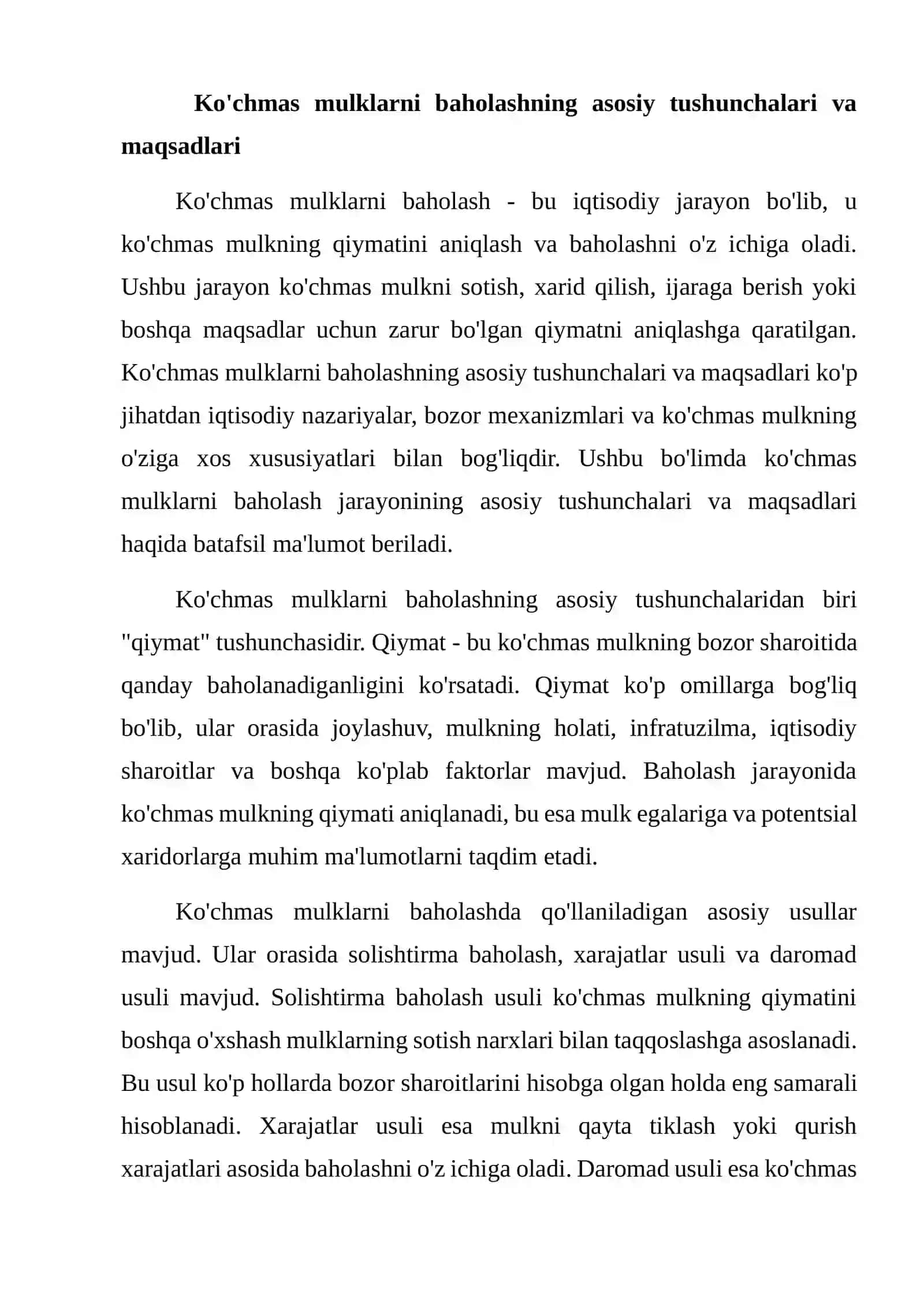Ko'chmas mulklarni baxolash va qata boxolash prinsiplari 2