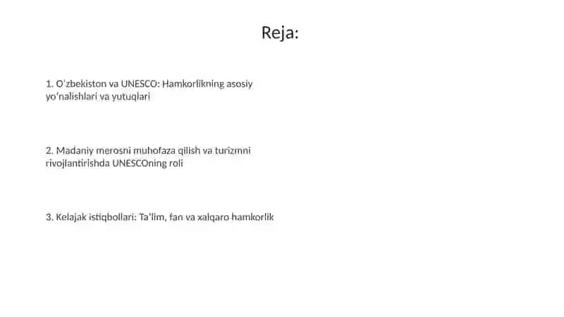 O'zbekistonning YUNESKO bilan hamkorligi 2