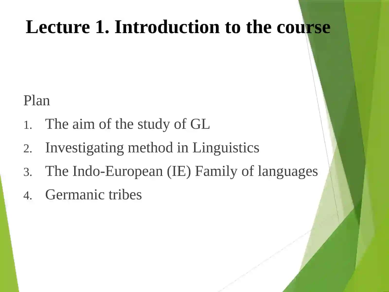 Introduction to Germanic Philology and the History of the English Language 2