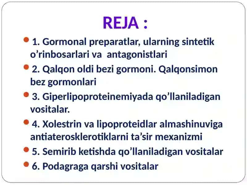 Endokrin tizimiga ta’sir etuvchi vositalar 2