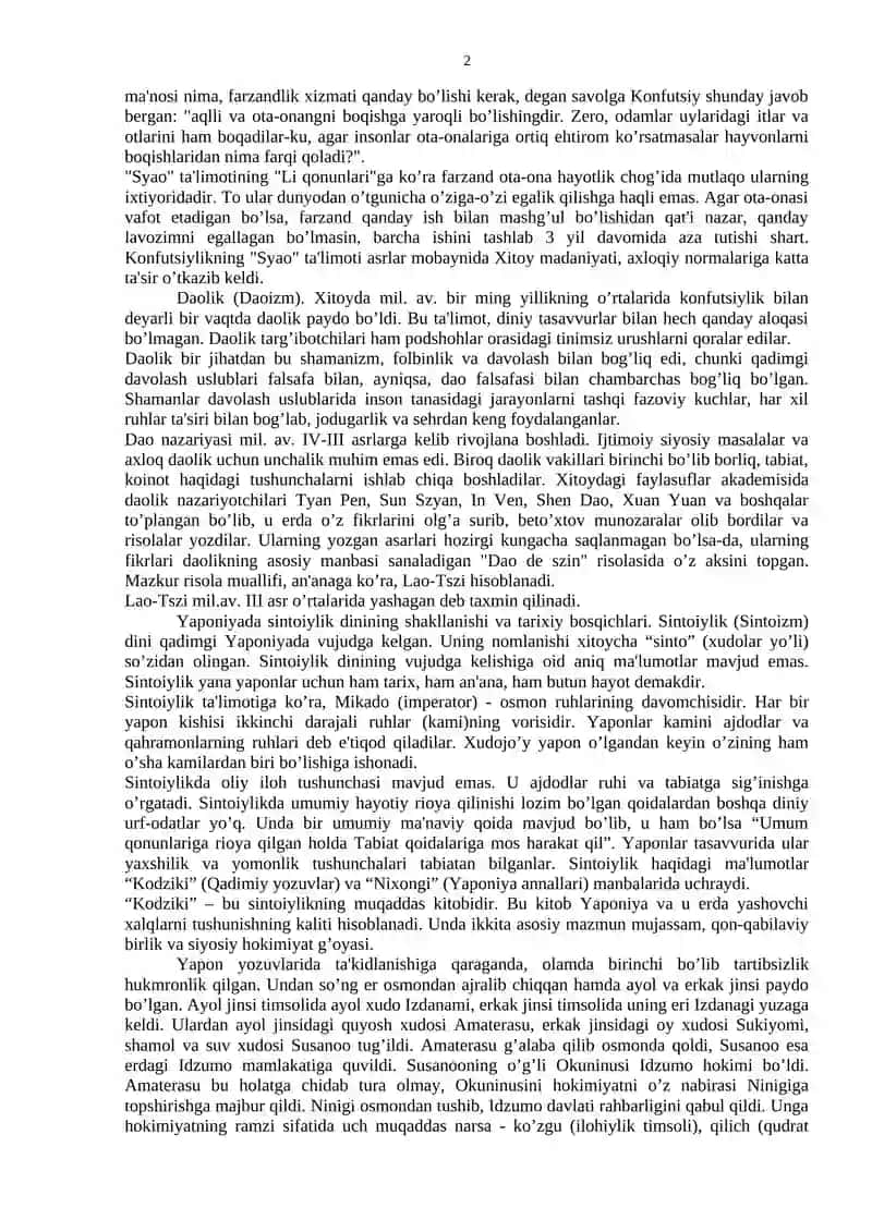 Konfutsiylik va Daolik ta'limotlari 2