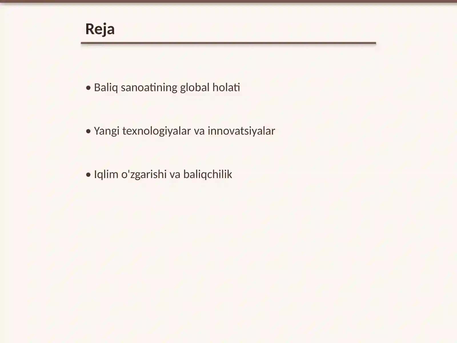 Baliq istiqbollari va yangiliklar 2