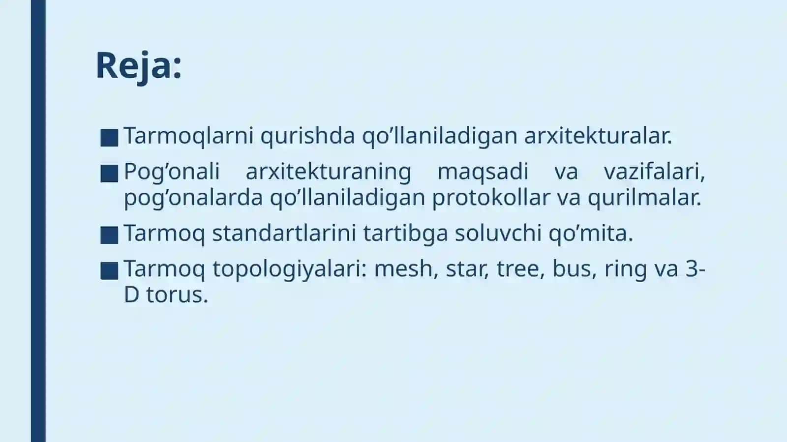 Tarmoq arxitekturalari 2