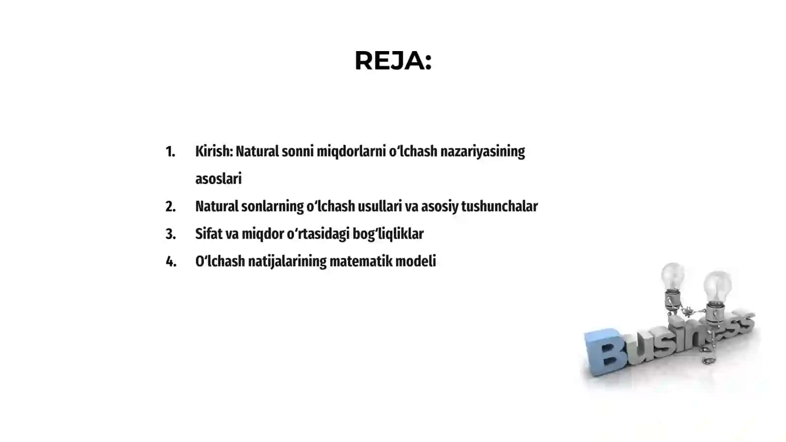 Natural sonni miqdorlarni o‘lchash nazariyasi 2