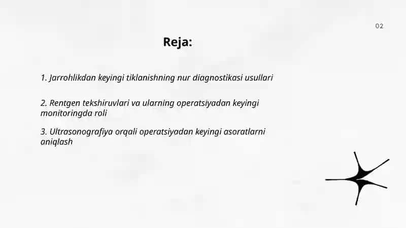 Operatsiyadan keyingi holatlar nur diagnostikasi 2