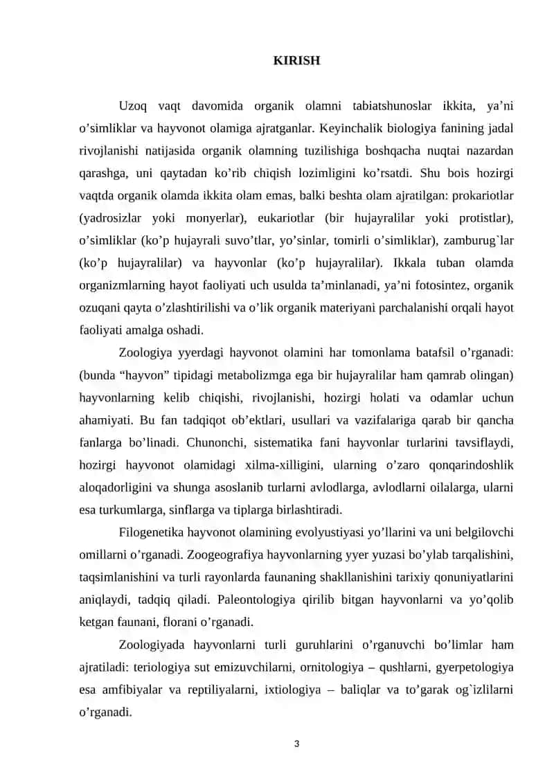 Organik olamning tuzilishi 2