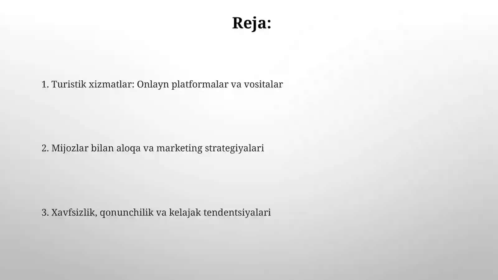 Internetda turistik xizmatlar bilan ishlash 2