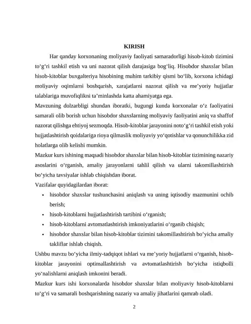 Hisobdor shaxslar bilan hisob-kitoblar hisobi 2