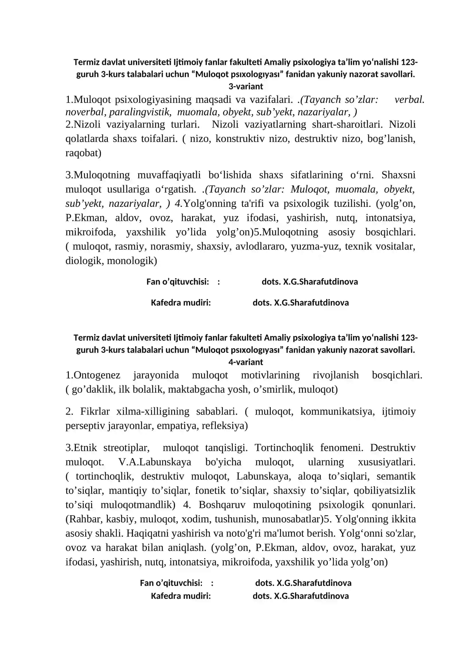 Muloqot psıxologıyası 2