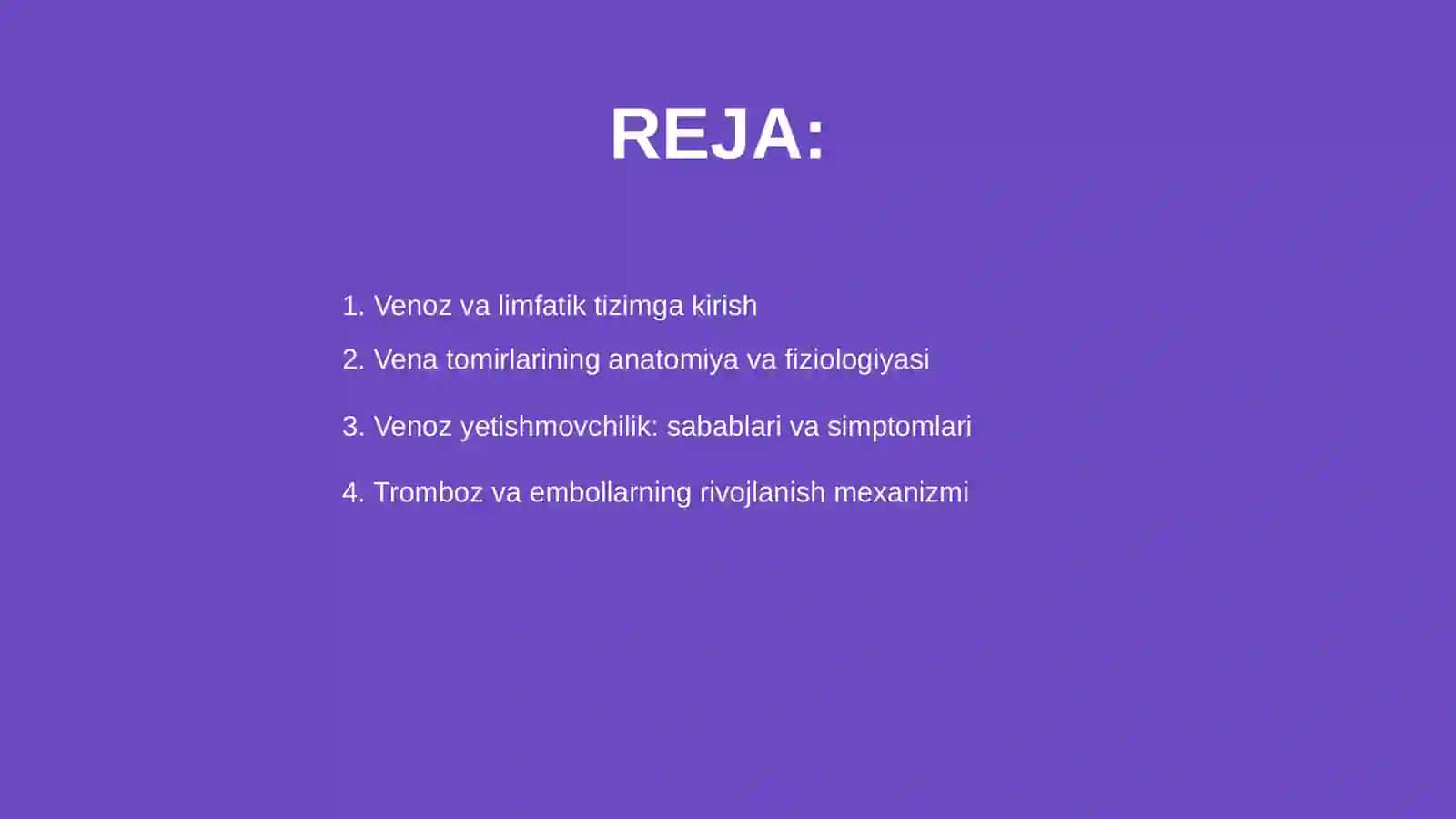 Vena va limfa tomirlari patalogoyasi 2