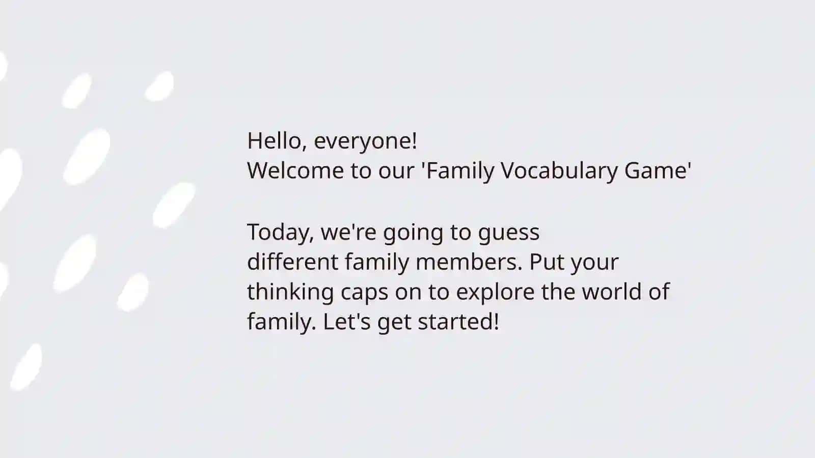 Family Vocabulary Game 2