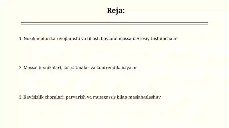 Nozik harakatlarni rivojlantirish masaj 2