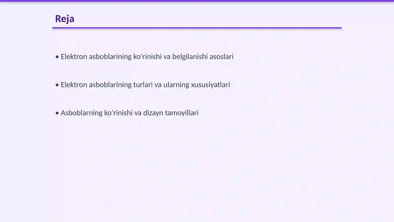 Elektron asboblarining ko'rinishi belgilanishi va qo'llanilishi 2