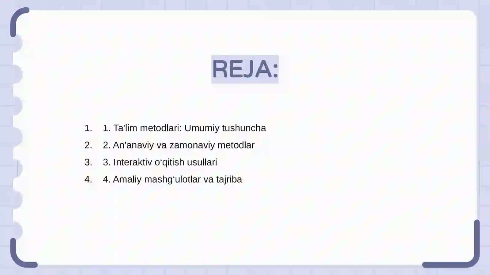 Ta'lim metodlari va vositalari 2