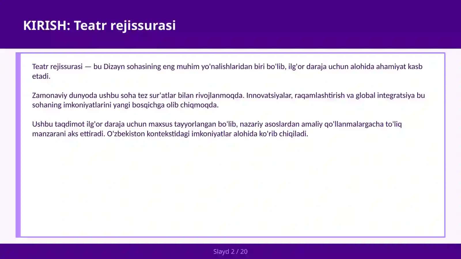Teatr Rejissurasi 2