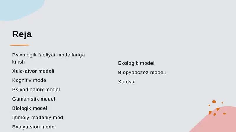 Psixologik faoliyat modellari 2