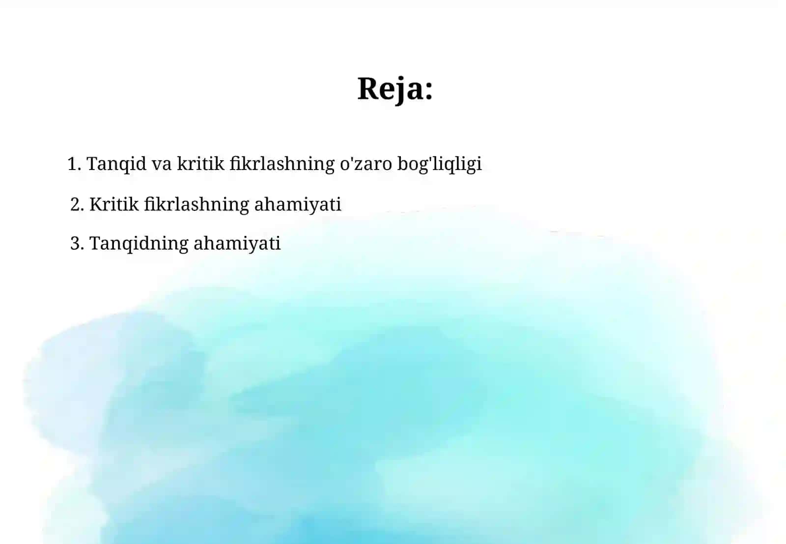 Tanqid va tanqidiy fikrlash muhumligi 2