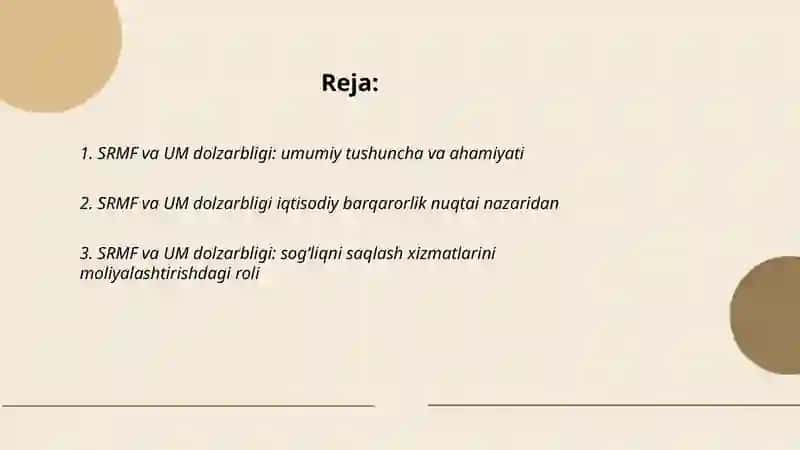 SRMF va UM dolzarbligi 2