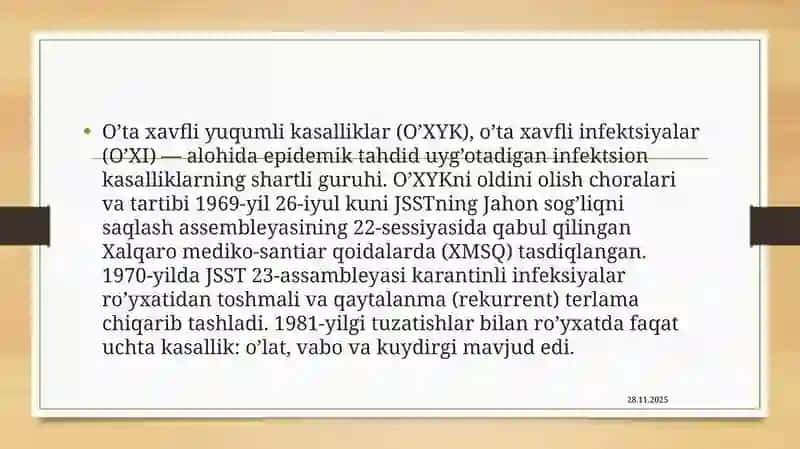 O`ta xavfli infeksiyalar 2